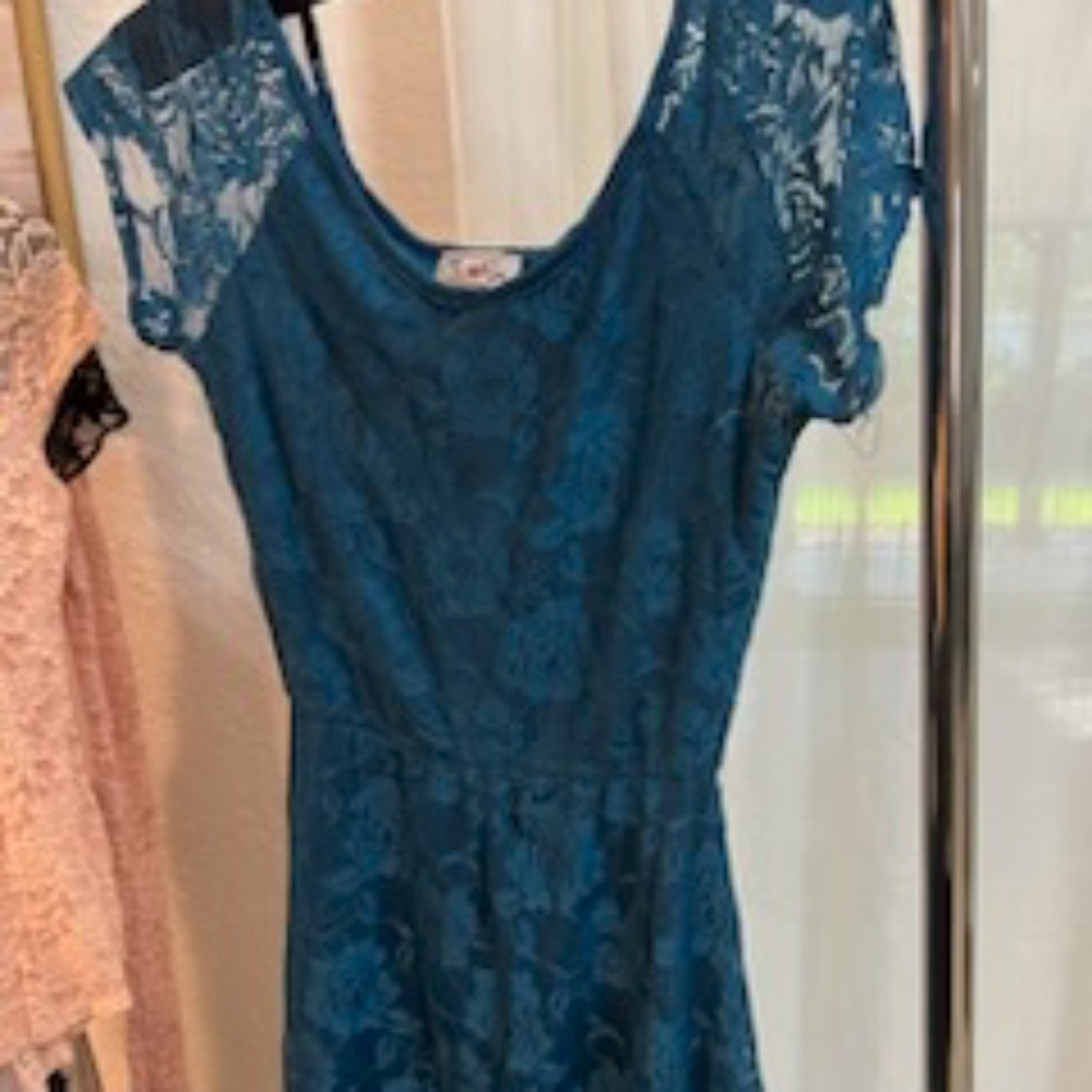 Turquoise lace dress